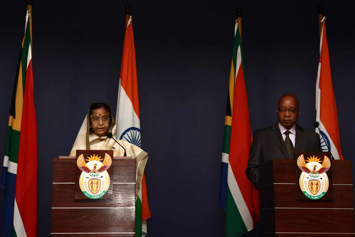 Press with President of South Africa Pratibha Patil Information
