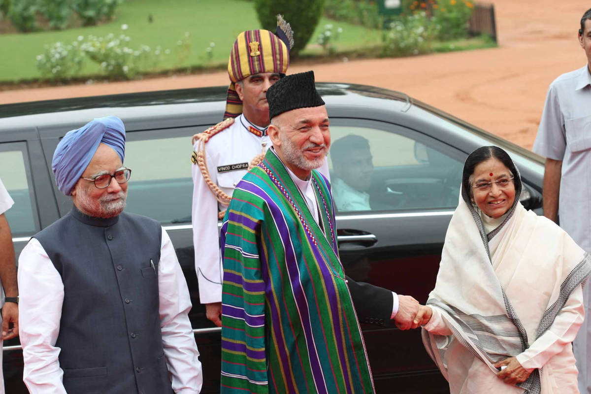 Welcoming President of Afghanistan Pratibha Patil- Afghanistan