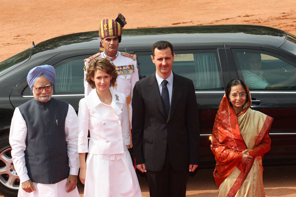 Welcoming President of Syria Pratibha Patil at Syria